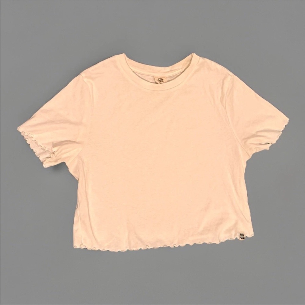 Lucy and Yak Greta White Cropped T-Shirt - Picture 3 of 6